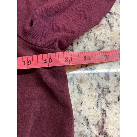 Chicos WomensTunic Leisure Suit Medium/Large Faux Suede Burgundy Stretch Preppy - Picture 8 of 16
